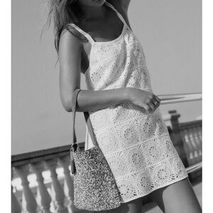 Zara White Crochet Mini Dress